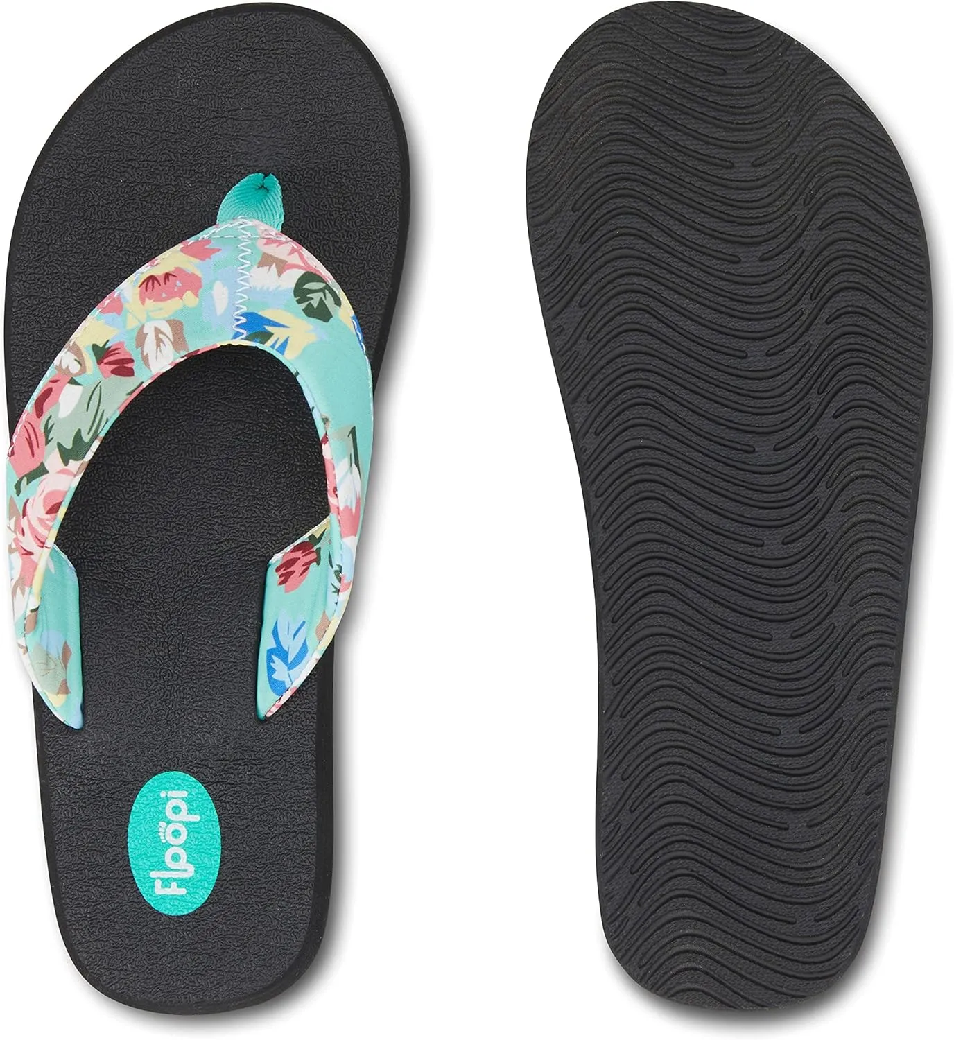 Floopi Flip Flops for Women Flat Yoga Mat Thong Womens Sandals Ladies Beach Sandals with Indoor & Outdoor Anti Skid Soles