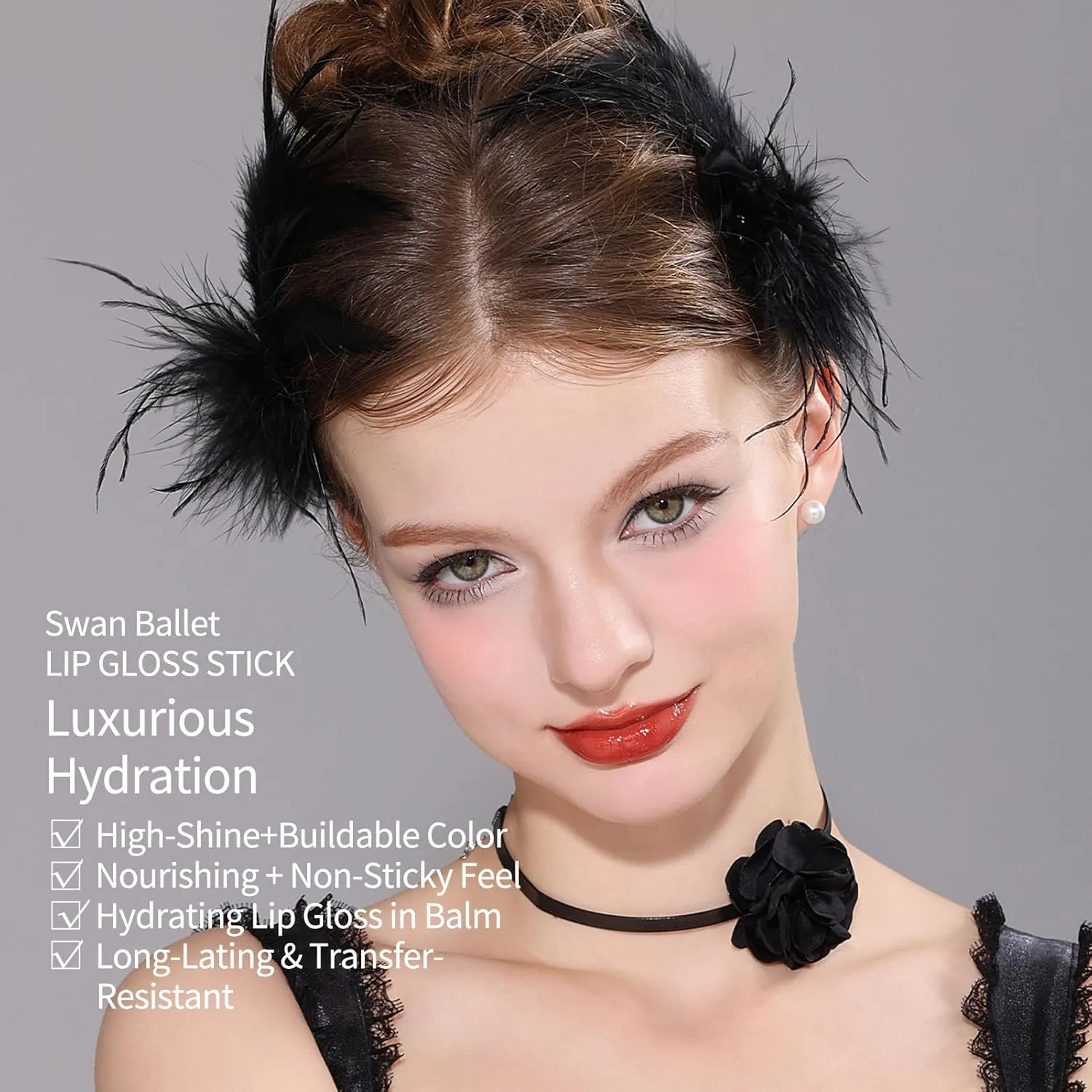 Flower Knows Swan Ballet Shine Solid Lip Gloss Stick-Moisturizing Tinted Lip Balm-Hydrating Lip Gloss in Balm-Long Lasting Lip Makeup for Girls&Women,Vegan & Cruelty-Free(B08 Dancing Shoes)