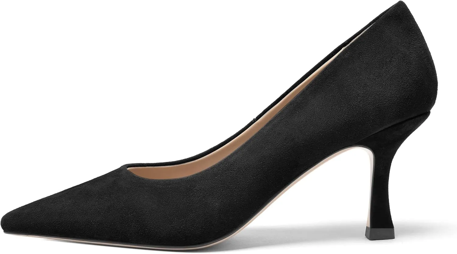 FOGEENA Womens Suede Pointed Toe Dress Slip On Wedding Stiletto High Heel Pumps Shoes 2.5 Inch