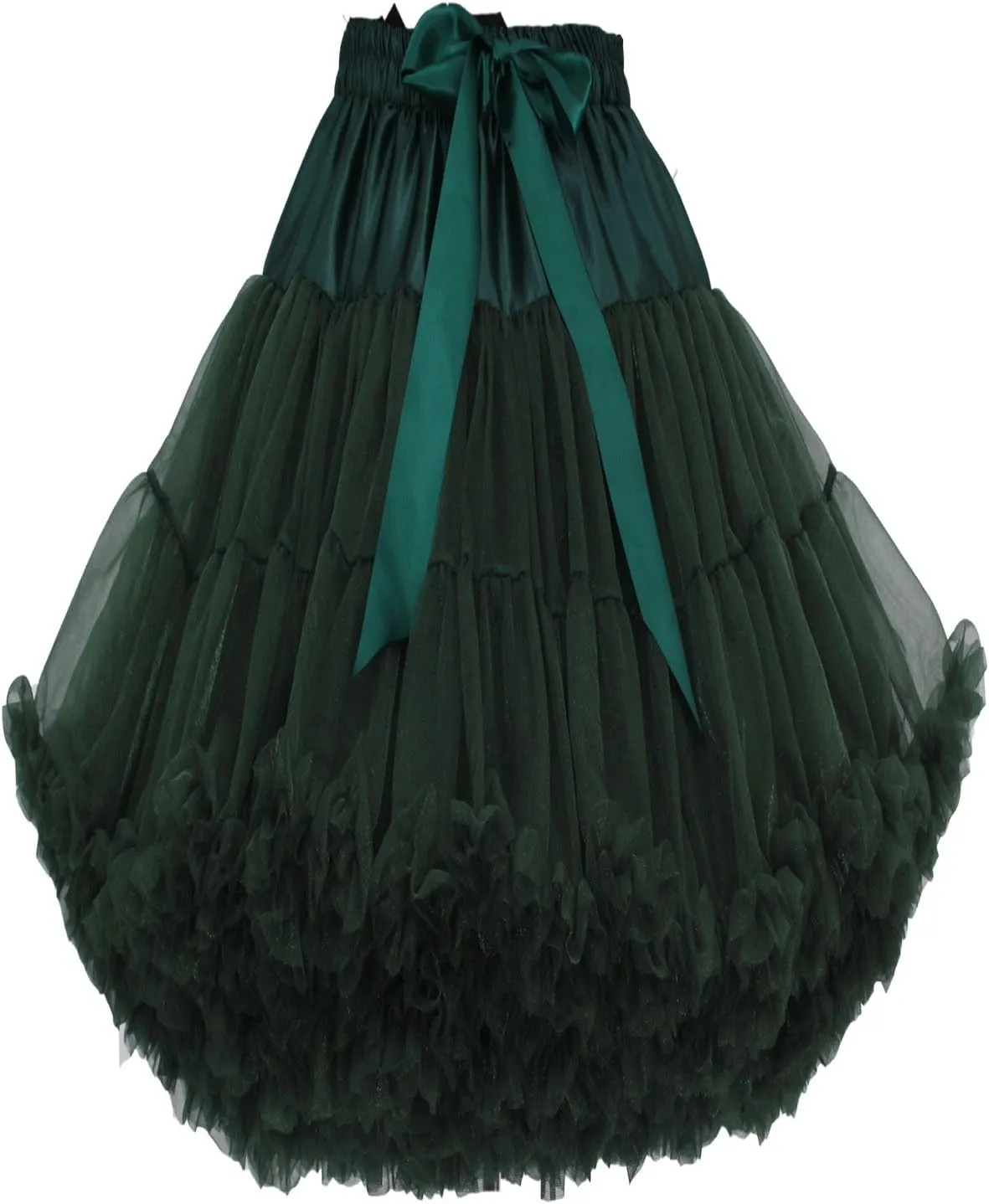 FOLOBE Women's Knee Length 50s Soft Puffy Tutu Skirts Ballet Costume Tulle Underskirts Knee Length Petticoat Skirt for Women