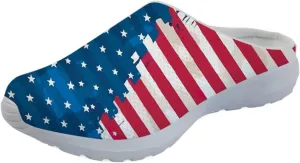 Forchrinse Cute Santa Claus Women’s Slip on Mule Sneakers Men’s Garden Clog Mesh Walking Shoes for Causal Work Gym