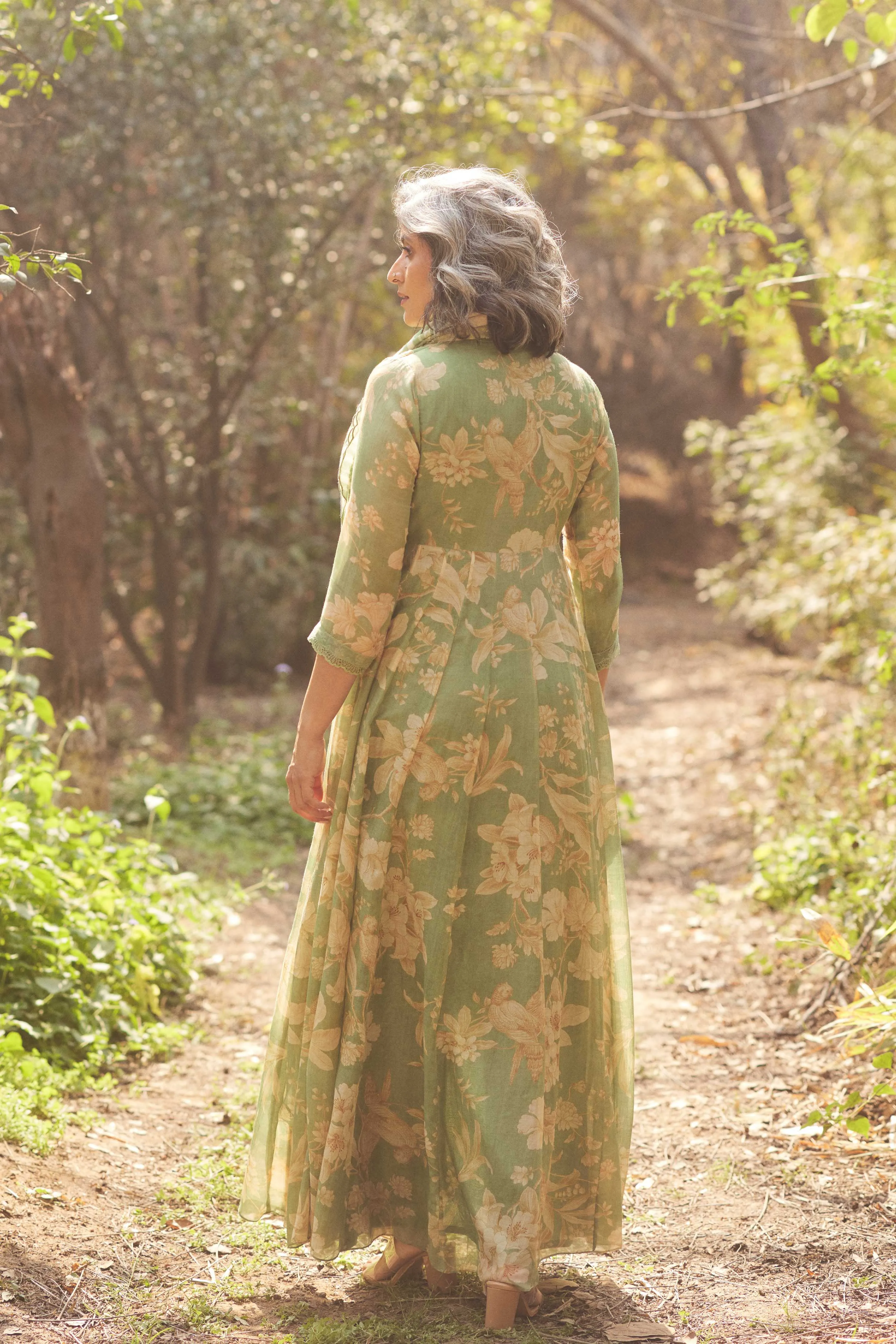 Forest Green Dress With Scarf