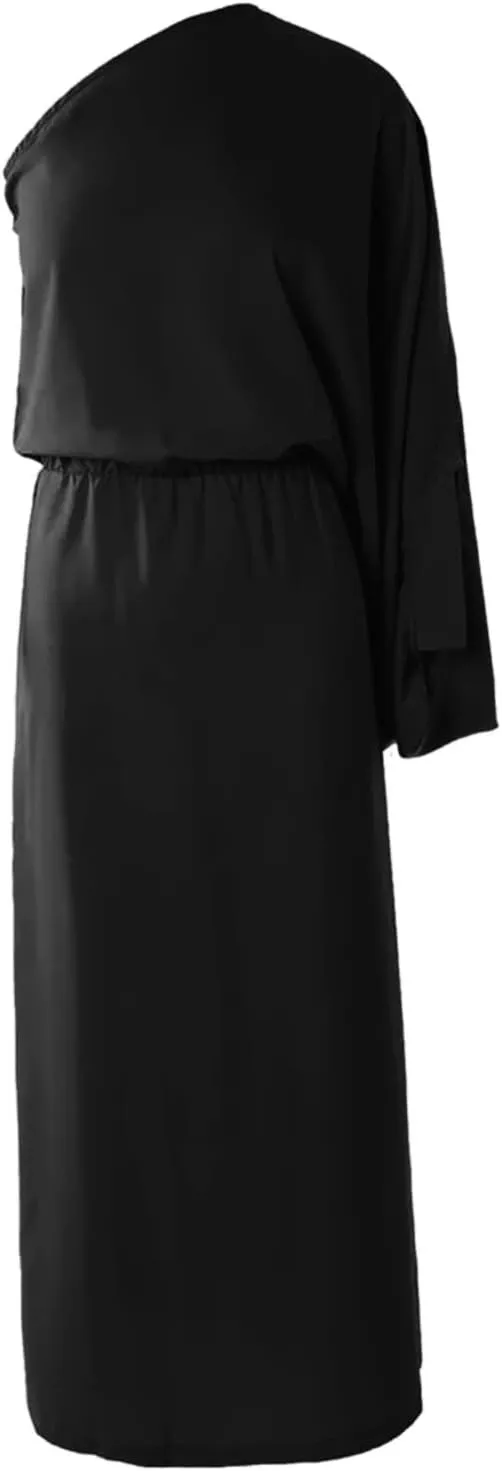 Formal Dresses for Women Wedding Guest One Shoulder Long Formal Dress Sleeveless Ruched Bodycon Slit Maxi Dresses
