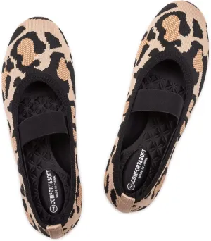 Frank Mully Womens Ballet Flats Casual Round Toe Knit Fabric Flats for Women with Single Strap Ballerina Flat Shoes Lightweight Dressy Shoes for Woman