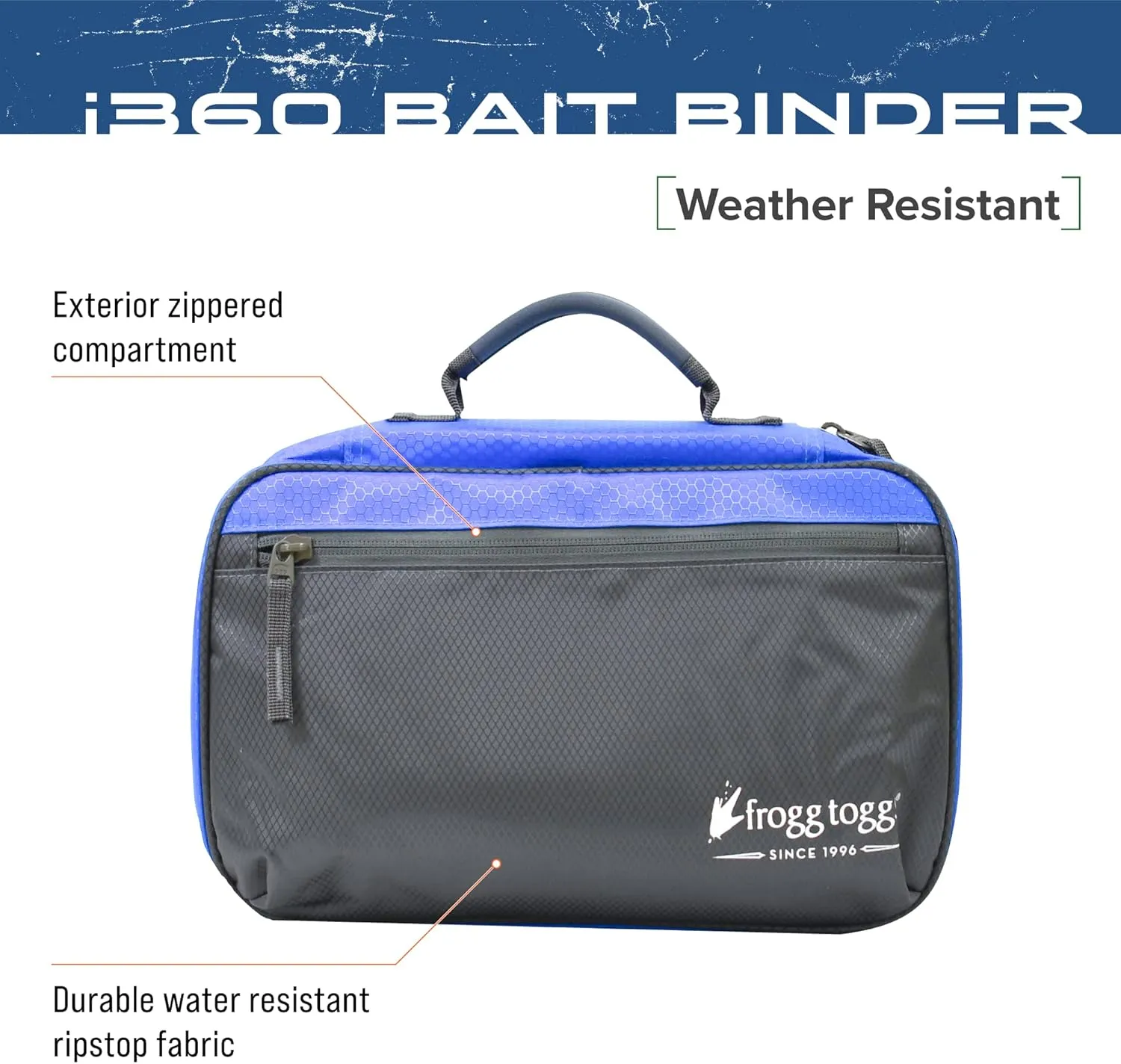 FROGG TOGGS Bait Binder, Fishing Tackle and Bait Storage, Salt Water Resistant Soft Sided Tackle Bag