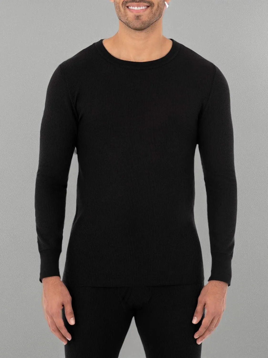 Fruit of the Loom Men's Classic Midweight Waffle Thermal Underwear Crew Top