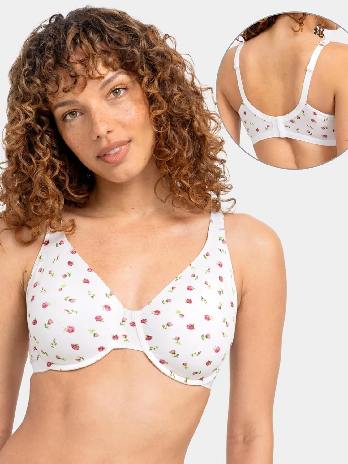 Fruit of the Loom Women's Unlined Underwire Bra - Cotton & Spandex Blend for Natural Shape and Flexibility