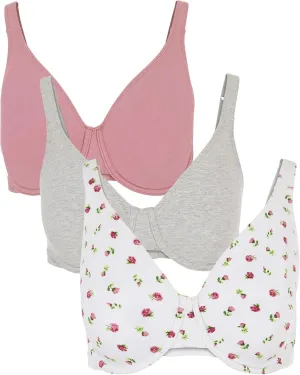 Fruit of the Loom Women's Unlined Underwire Bra - Cotton & Spandex Blend for Natural Shape and Flexibility