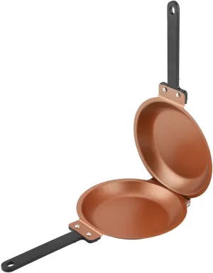 Frying Pan, Double Side Non-stick Flip Frying Pan Fried Egg Pancake Maker Household Kitchen Cookware