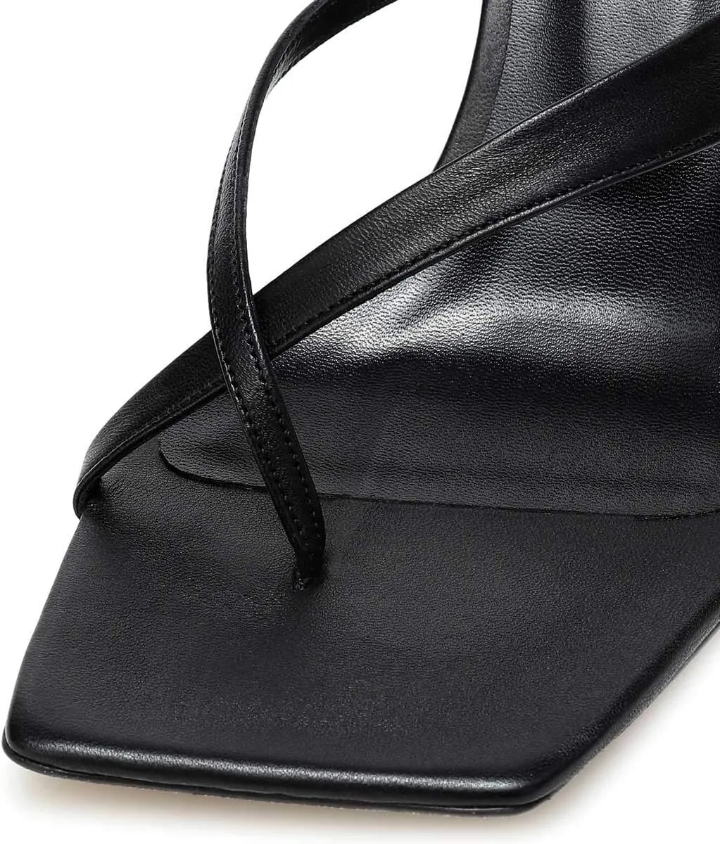 FSJ Women Casual Flip Flop Slide Mule Shoes Square Open Toe Thong Sandal Summer Wedge High Heel Size 4-15 US