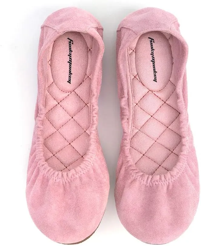 FUNKYMONKEY Women's Ballet Flats Soft Round Toe Comfortable Shoes