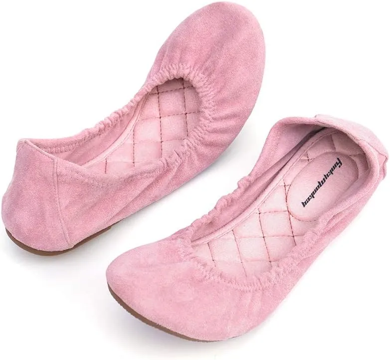FUNKYMONKEY Women's Ballet Flats Soft Round Toe Comfortable Shoes