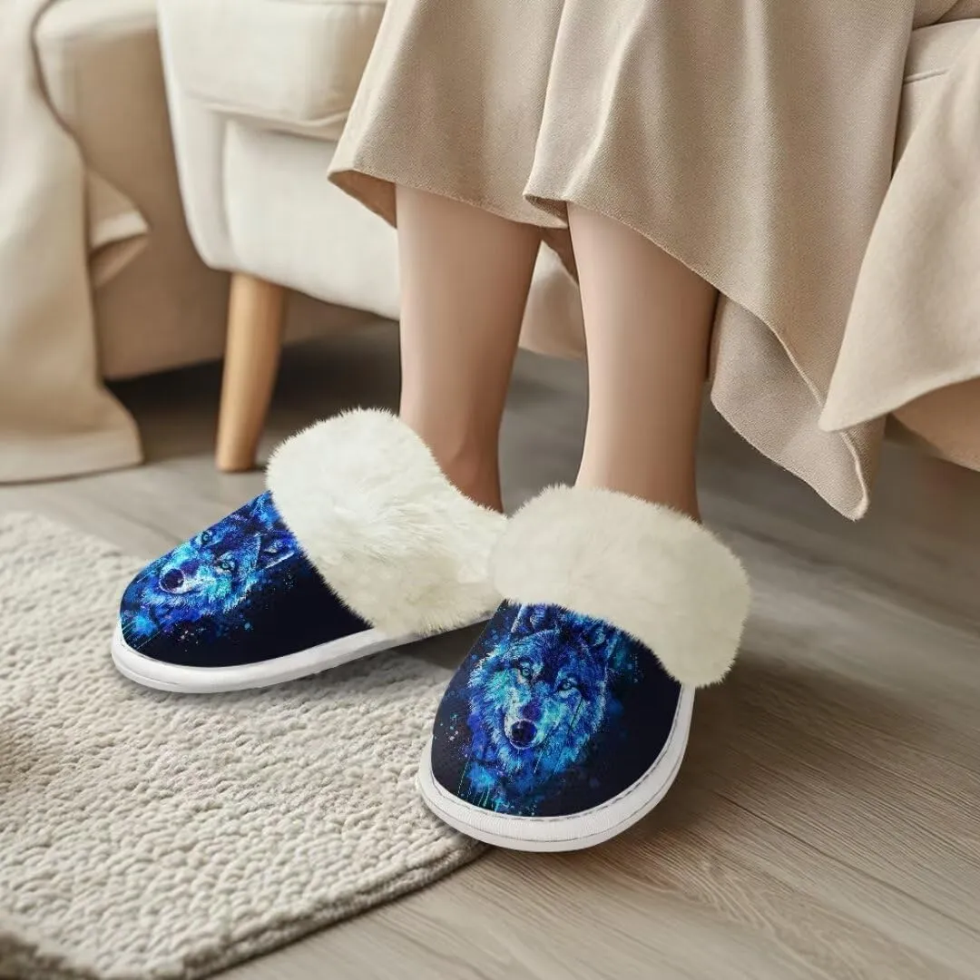 Fuzzy Slippers for Women Men Non-Slip Winter Home Shoes Unisex Soft House Slippers