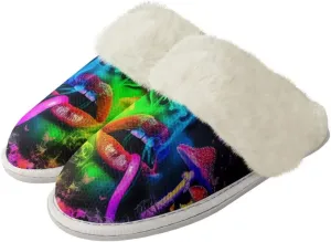 Fuzzy Slippers for Women Men Non-Slip Winter Home Shoes Unisex Soft House Slippers