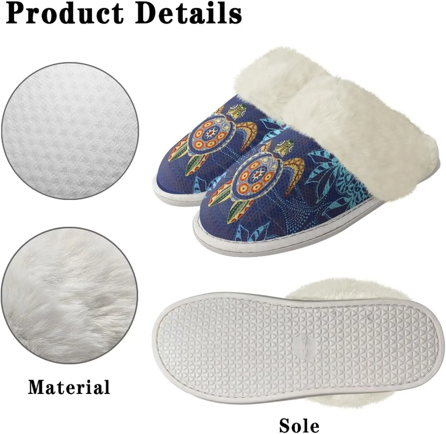 Fuzzy Slippers for Women Men Non-Slip Winter Home Shoes Unisex Soft House Slippers