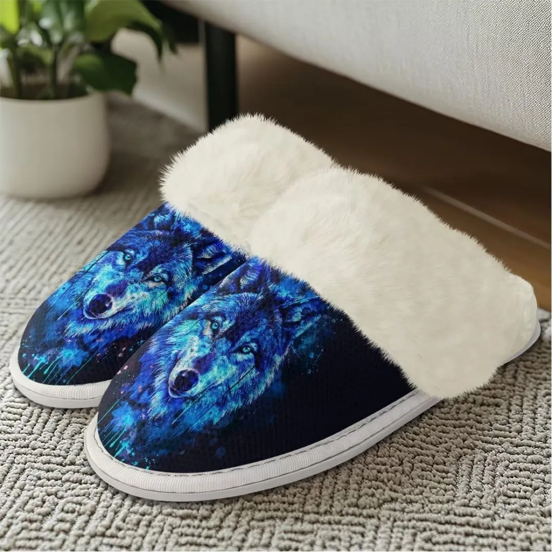 Fuzzy Slippers for Women Men Non-Slip Winter Home Shoes Unisex Soft House Slippers