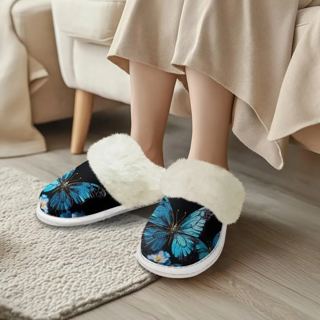 Fuzzy Slippers for Women Men Non-Slip Winter Home Shoes Unisex Soft House Slippers
