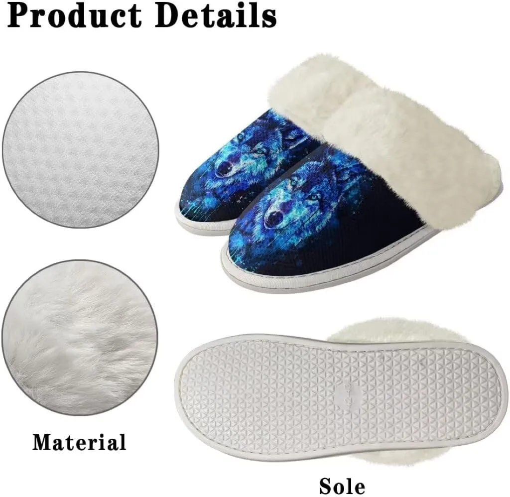 Fuzzy Slippers for Women Men Non-Slip Winter Home Shoes Unisex Soft House Slippers