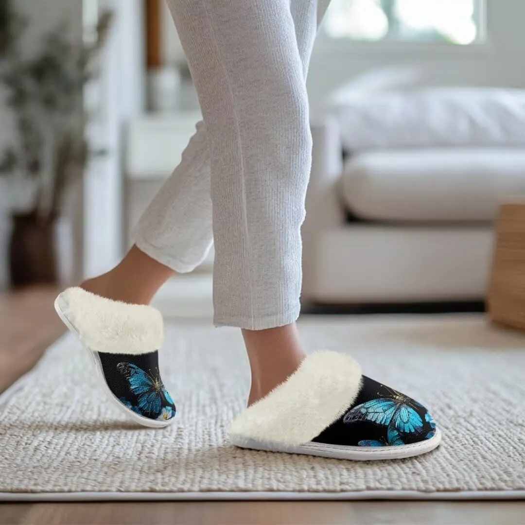 Fuzzy Slippers for Women Men Non-Slip Winter Home Shoes Unisex Soft House Slippers