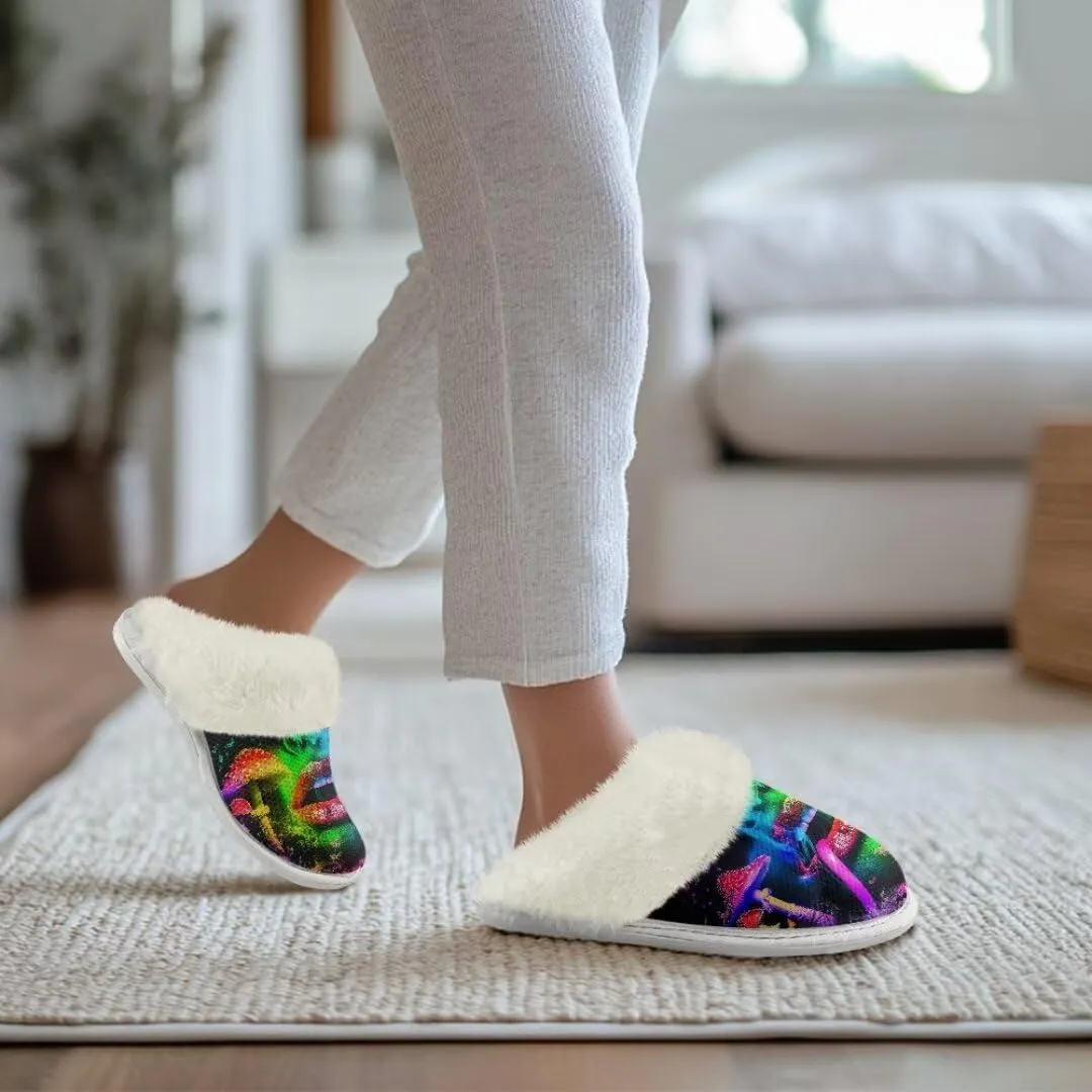 Fuzzy Slippers for Women Men Non-Slip Winter Home Shoes Unisex Soft House Slippers