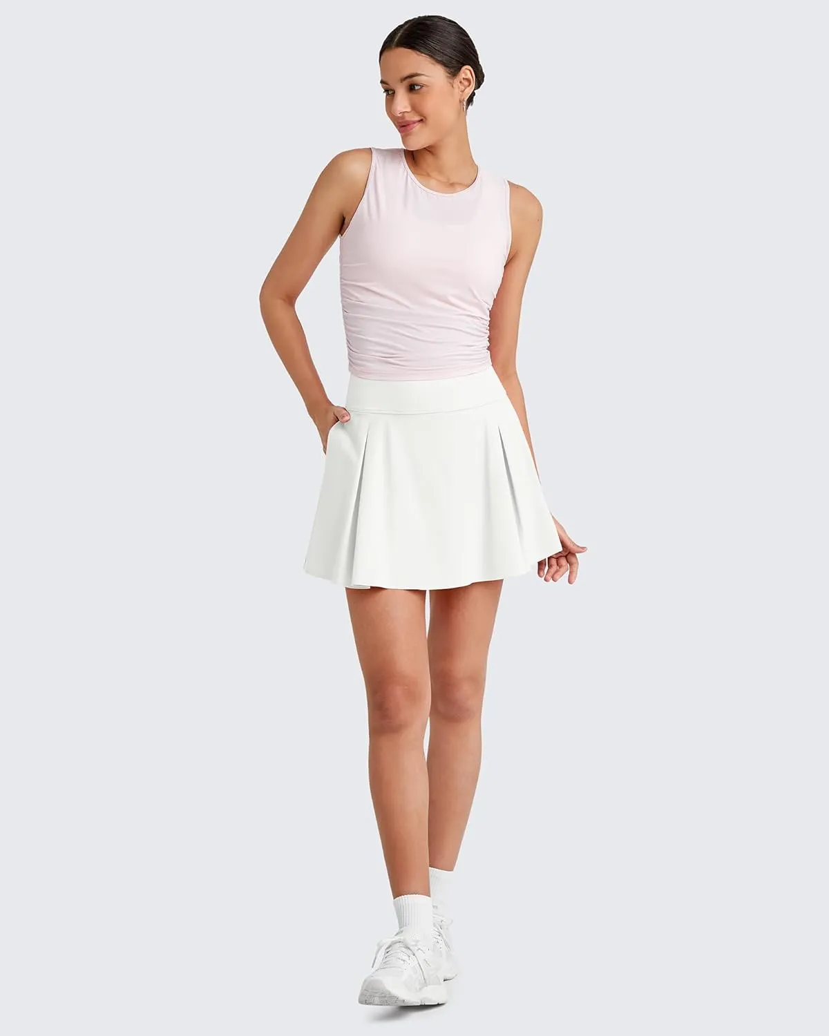 G4Free Women Tennis Skirts Athletic High Waisted Golf Skorts with 4 Pockets Inner Shorts for Pickleball Workout
