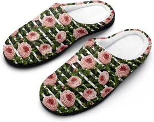Game Print Halloween Slippers For Women Warm Memory Foam Cotton Clog House Slippers Slip-On Shoes Indoor Outdoor