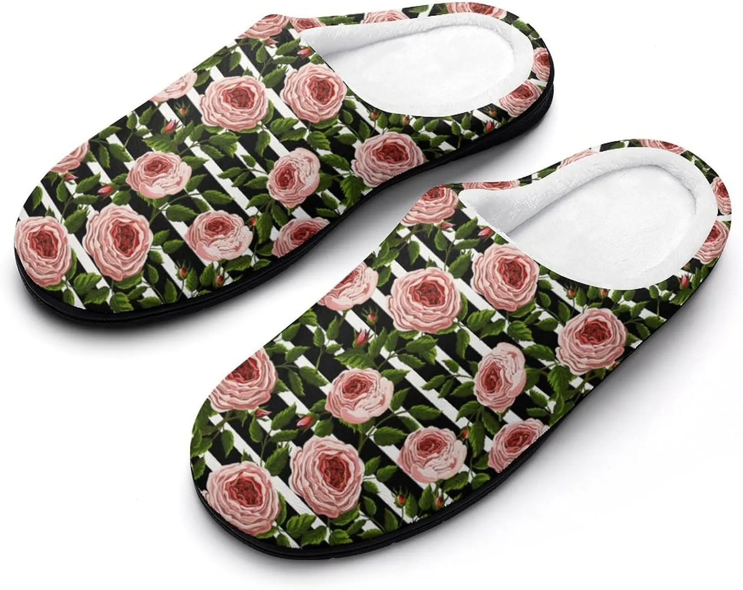 Game Print Halloween Slippers For Women Warm Memory Foam Cotton Clog House Slippers Slip-On Shoes Indoor Outdoor