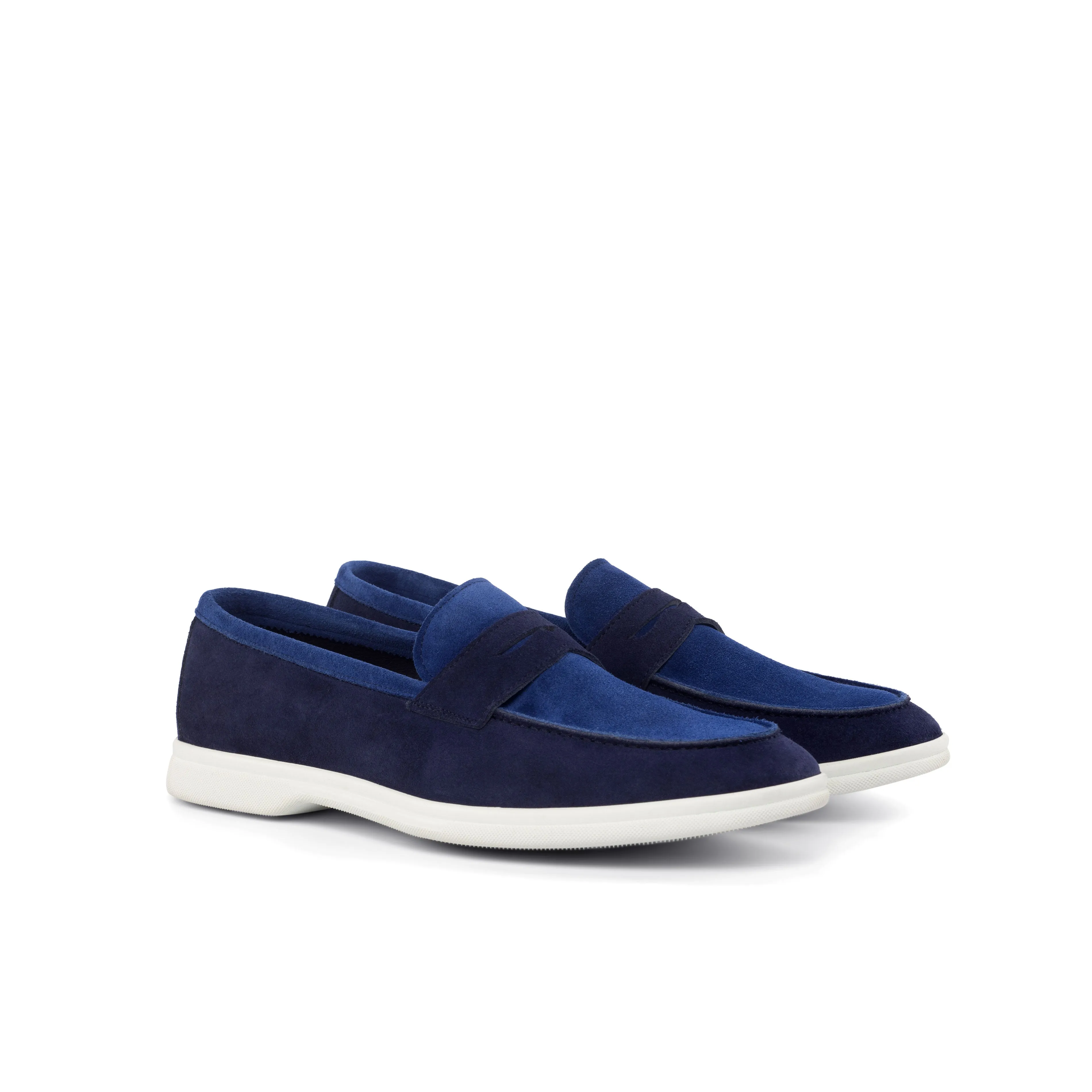 Gentlemen Flex Sport Sole Slip On - Marine Blue & Cobalt Blue Suede Calf Leather