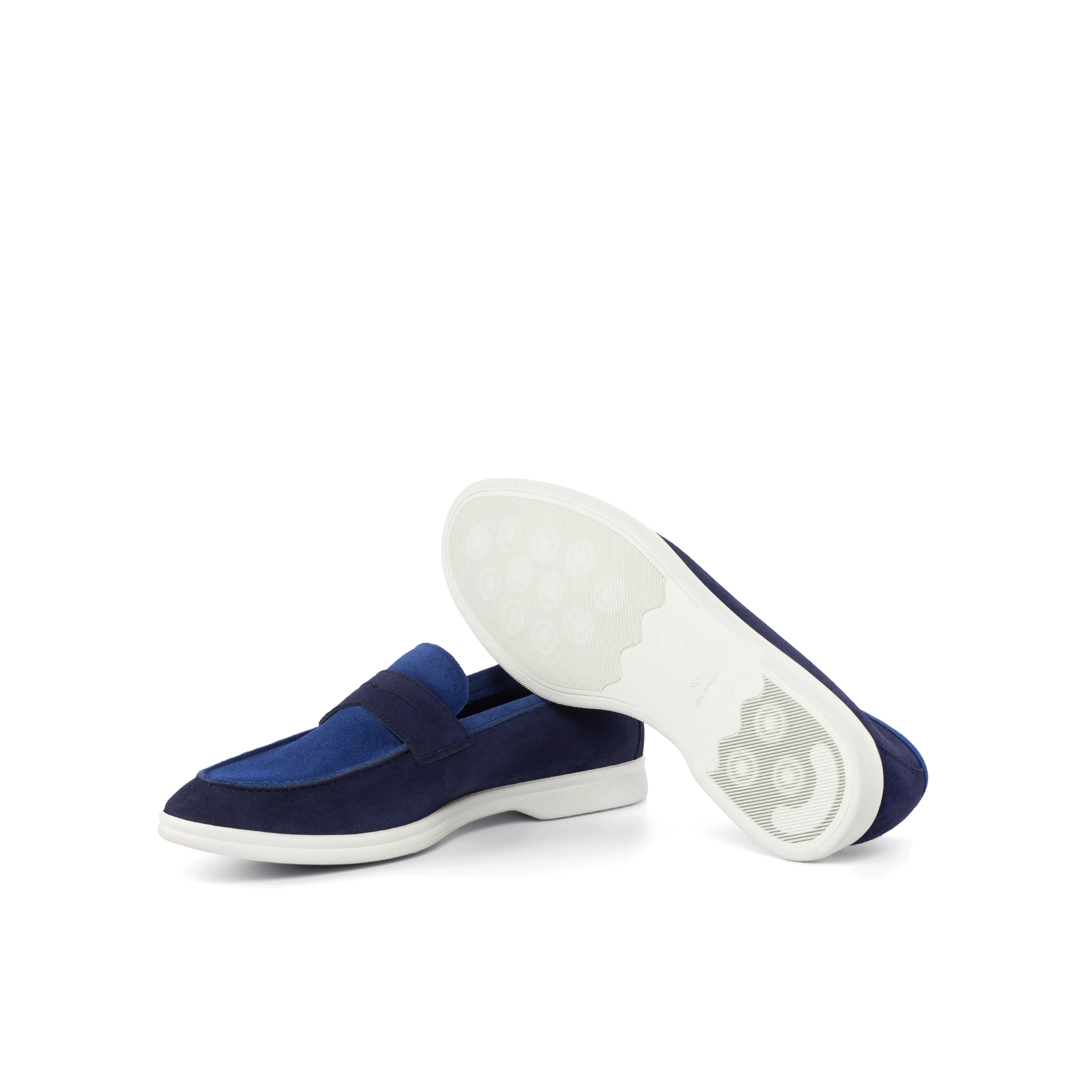 Gentlemen Flex Sport Sole Slip On - Marine Blue & Cobalt Blue Suede Calf Leather