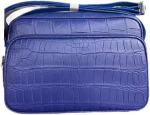 Genuine Crocodile Skin Navy Blue Male Flap Purse Men's Crossbody Shoulder Bag Authentic Alligator Leather Messenger Bag