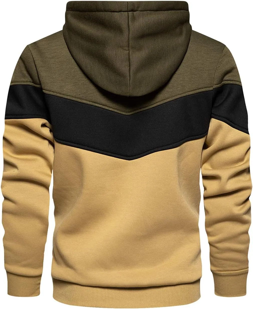 Gesean Men's Novelty Color Block Pullover Fleece Hoodie Long Sleeve Casual Sweatshirt with Pocket