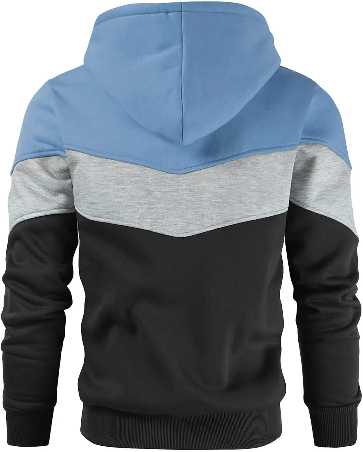 Gesean Men's Novelty Color Block Pullover Fleece Hoodie Long Sleeve Casual Sweatshirt with Pocket