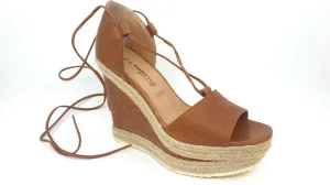 Gia Brown Women's Heeled Espadrille