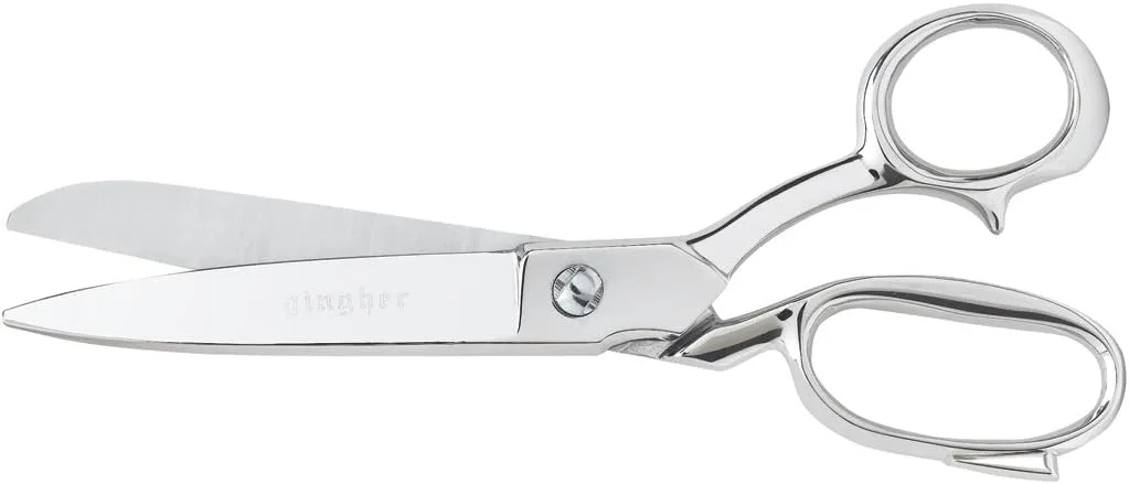 Gingher 10” Knife Edge Blunt Bent Trimmers - cutting out patterns and trimming seams - Fabric Scissors and Sewing Scissors