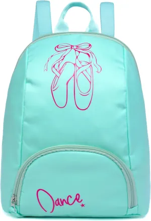 Girls Dance Backpack, Mini Ballet Tutu Bag, Ages 3-8 (Patina Green)