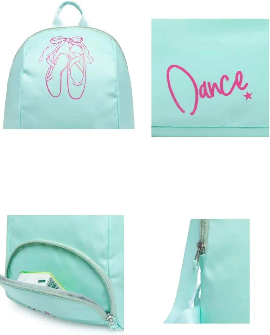 Girls Dance Backpack, Mini Ballet Tutu Bag, Ages 3-8 (Patina Green)