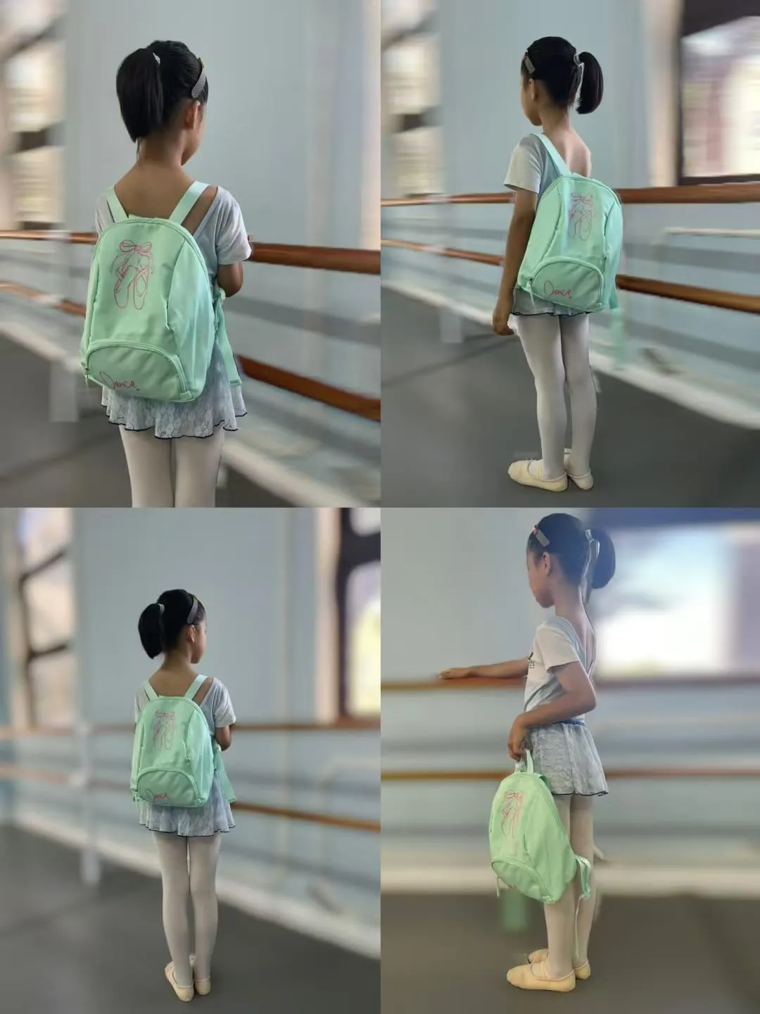 Girls Dance Backpack, Mini Ballet Tutu Bag, Ages 3-8 (Patina Green)