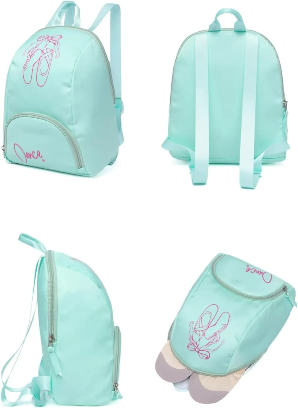 Girls Dance Backpack, Mini Ballet Tutu Bag, Ages 3-8 (Patina Green)