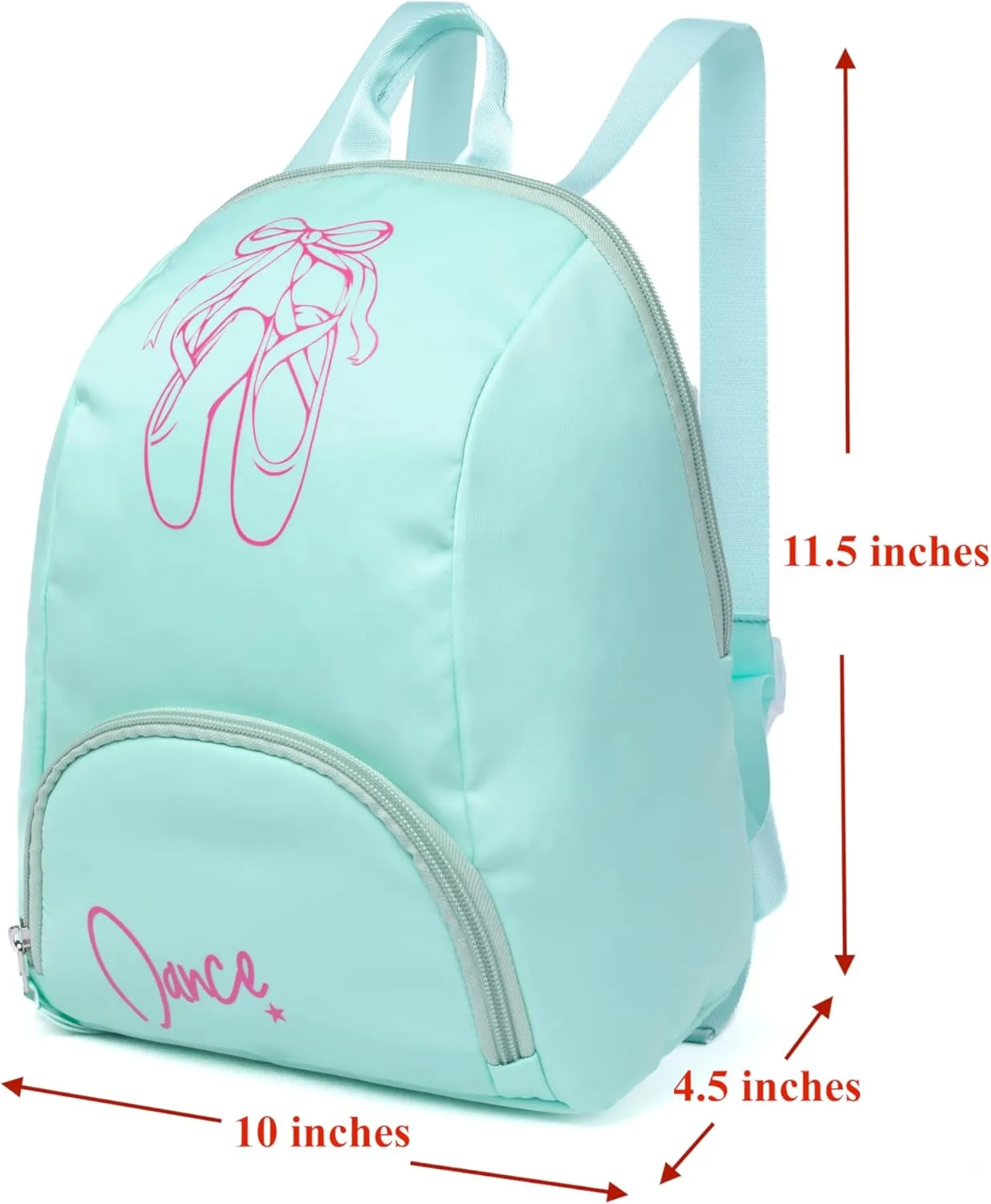Girls Dance Backpack, Mini Ballet Tutu Bag, Ages 3-8 (Patina Green)