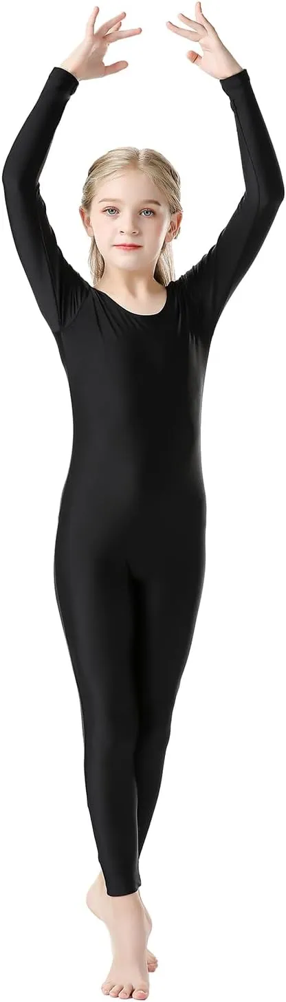 Girls Kids Long Sleeve Dance Unitard Bodysuits Full Body Leotard for Ballet,Gymnastics,Performance,Costumes