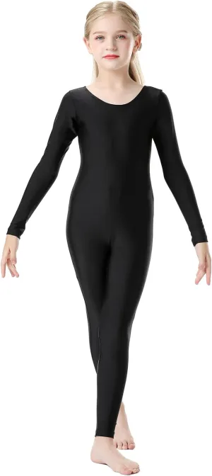 Girls Kids Long Sleeve Dance Unitard Bodysuits Full Body Leotard for Ballet,Gymnastics,Performance,Costumes