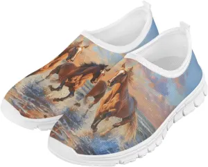 Girls Kids Slip On Sneakers Big Kids Casual Gym Tennis Shoes Soft Sole