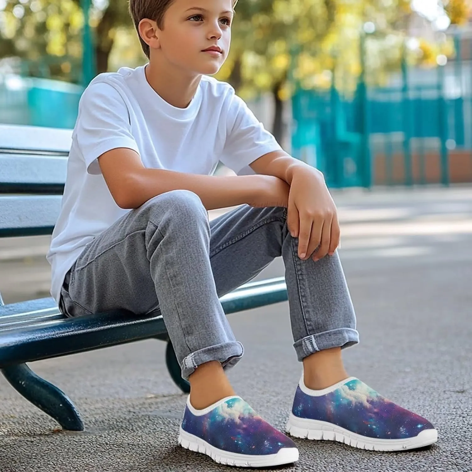 Girls Mesh Slip On Shoes Boys Casual Sneakers