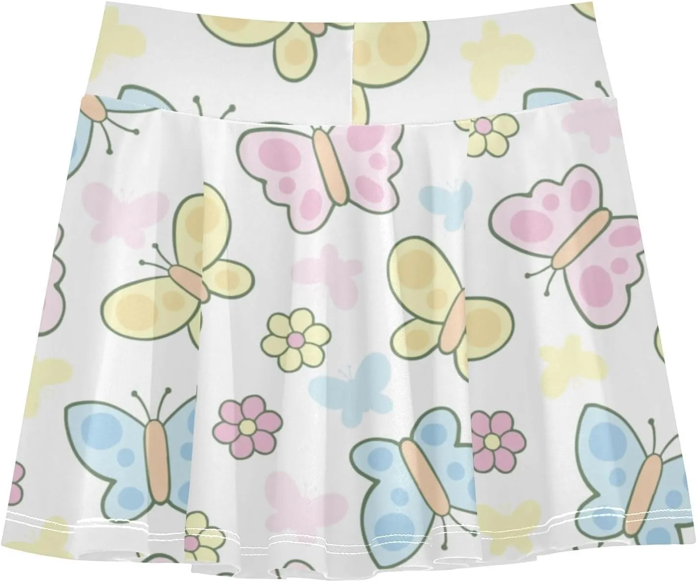 Girls Skorts Active Athletic Skirts with Inner Built-in Shorts for Golf Tennis 3-12T Colorful Groovy Wave