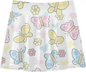 Girls Skorts Active Athletic Skirts with Inner Built-in Shorts for Golf Tennis 3-12T Colorful Groovy Wave