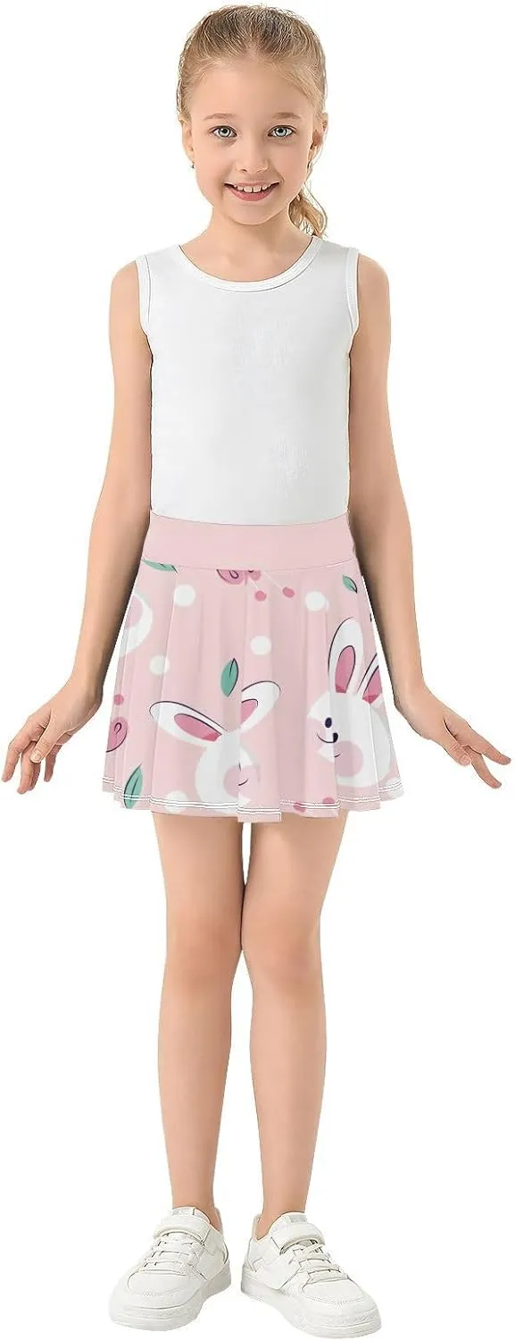 Girls Skorts Active Athletic Skirts with Inner Built-in Shorts for Golf Tennis 3-12T Green Daisy