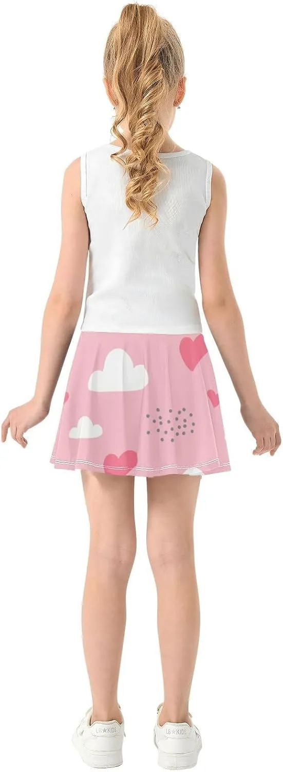 Girls Skorts Active Athletic Skirts with Inner Built-in Shorts for Golf Tennis 3-12T Green Daisy