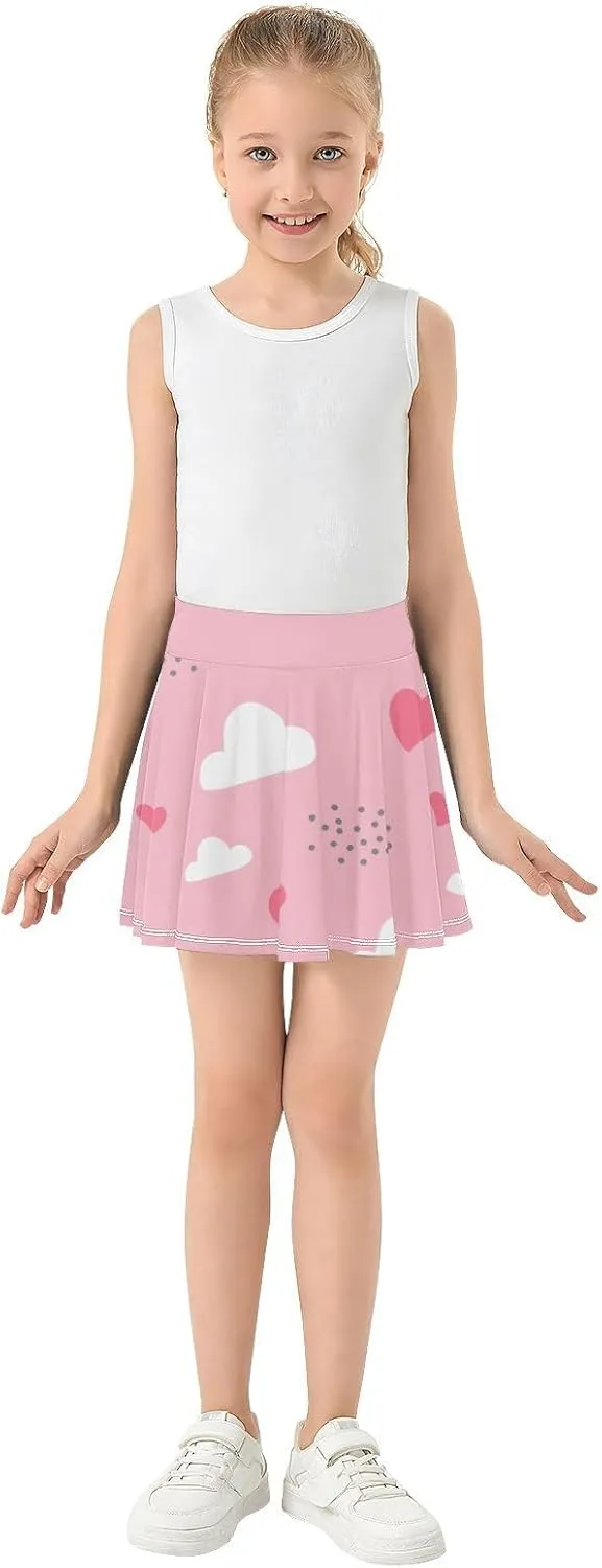 Girls Skorts Active Athletic Skirts with Inner Built-in Shorts for Golf Tennis 3-12T Green Daisy