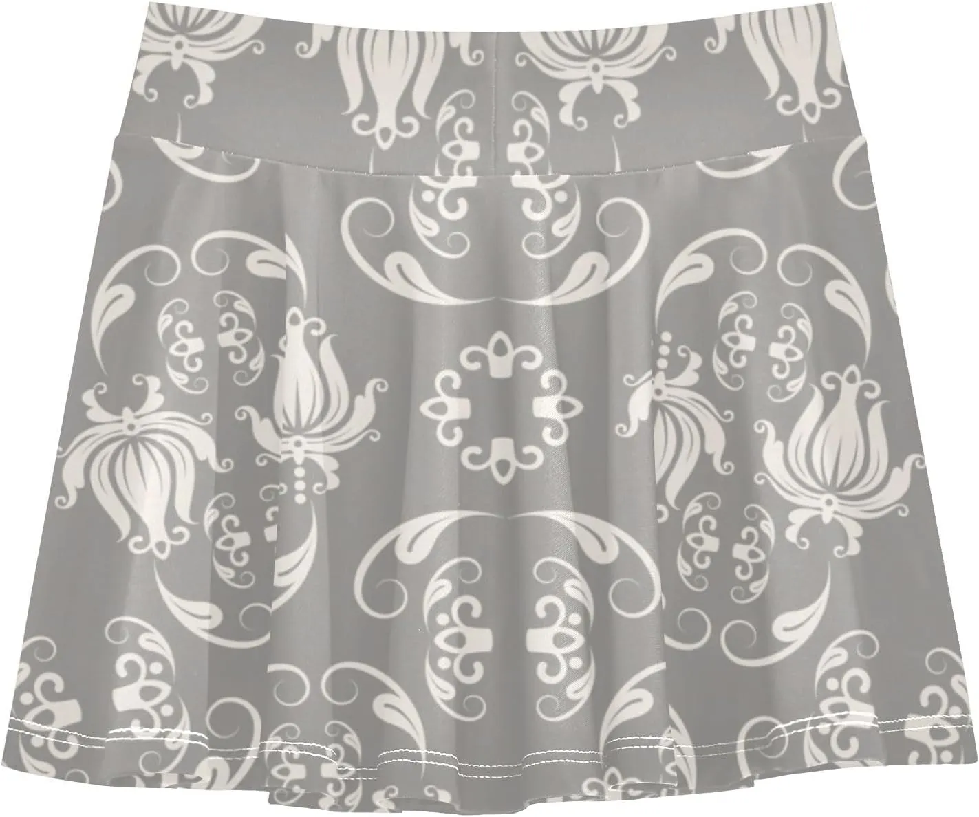 Girls Skorts Active Athletic Skirts with Inner Built-in Shorts for Golf Tennis 3-12T Violet Flowers Purple