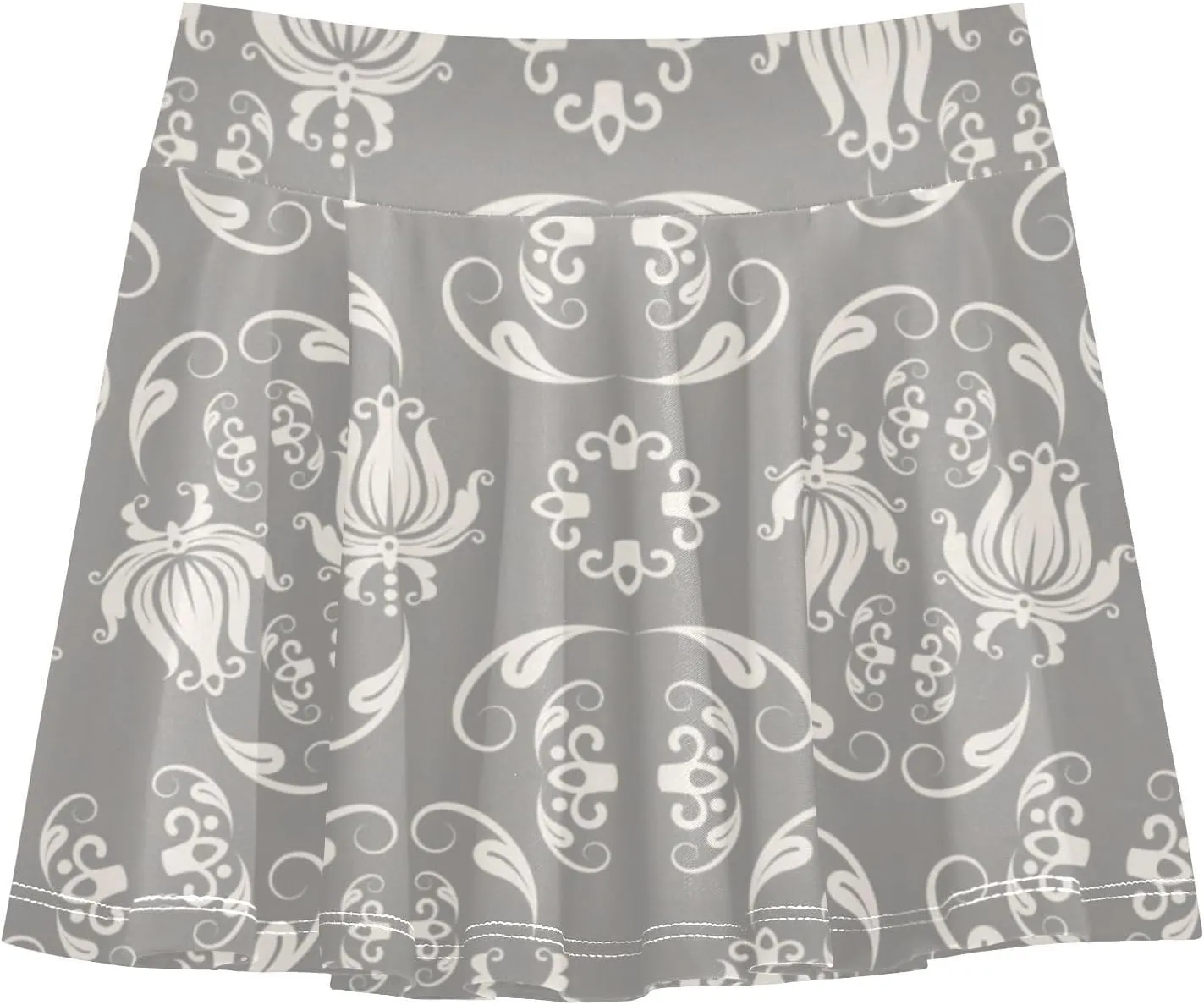 Girls Skorts Active Athletic Skirts with Inner Built-in Shorts for Golf Tennis 3-12T Violet Flowers Purple